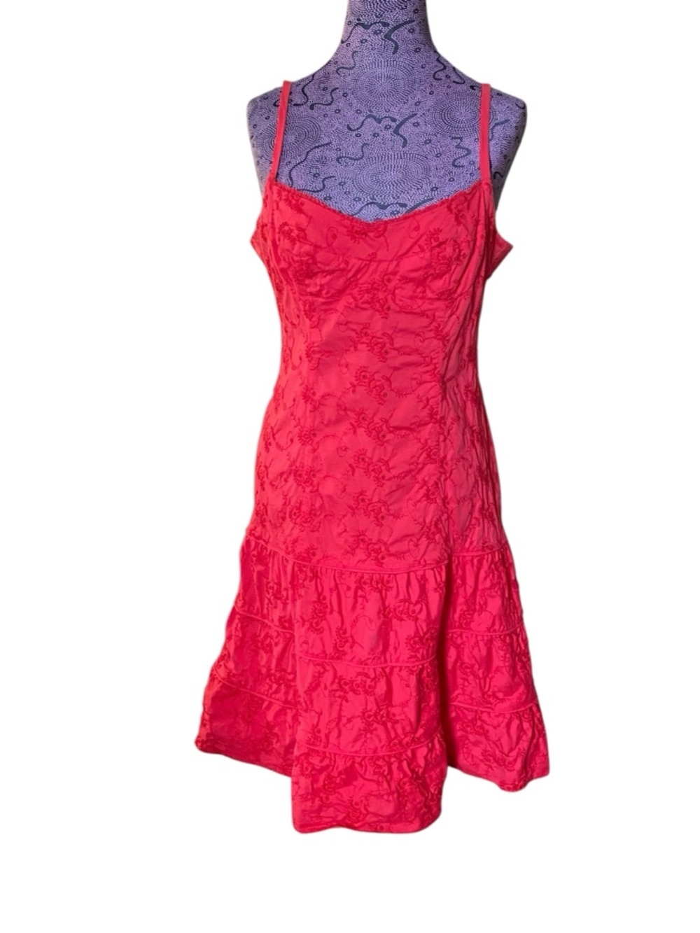 Nanette Lepore Vintage Red Tier Strapless Dress
